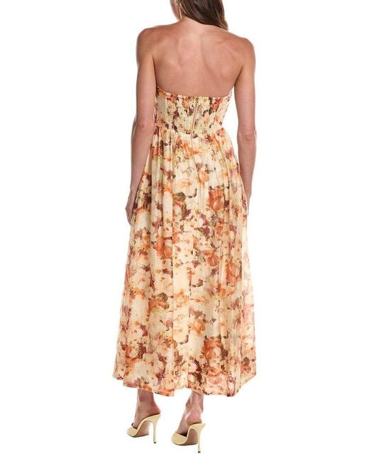 Bardot Natural Lola Printed Midi Dress