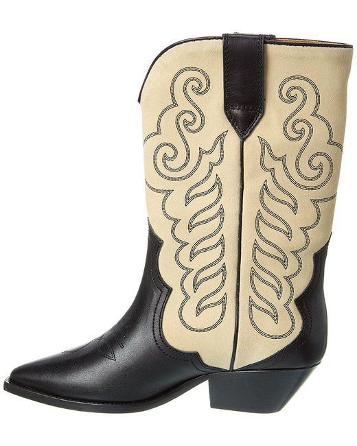 Isabel Marant Blue Duerto Leather & Suede Cowboy Boot