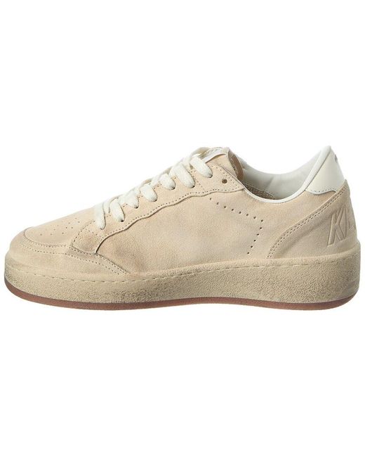 Golden Goose Deluxe Brand White Ballstar 2 Suede & Leather Platform Sneaker