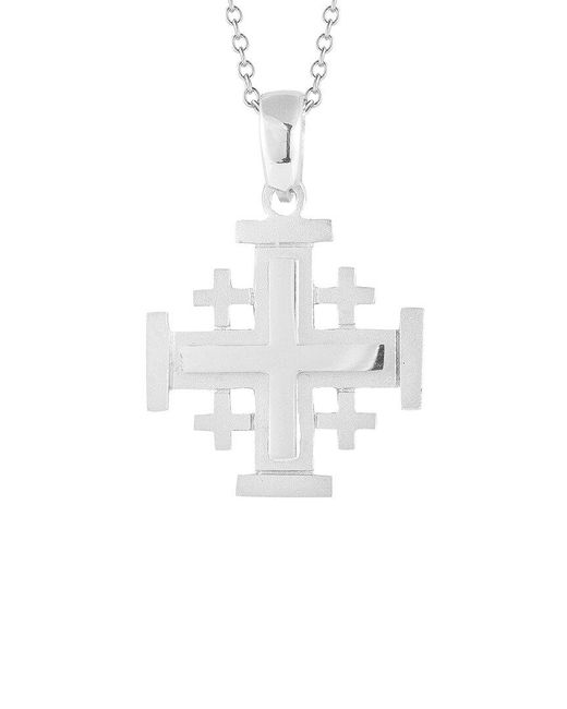 I. REISS White 14k Cross Necklace