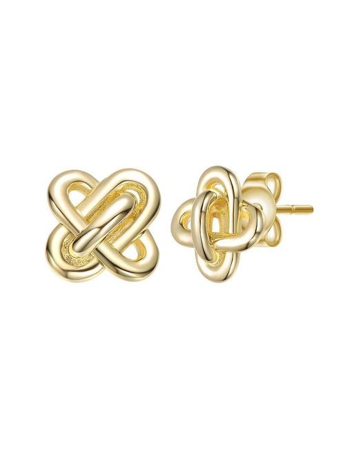 Rachel Glauber Metallic 14K Plated Knot Earrings