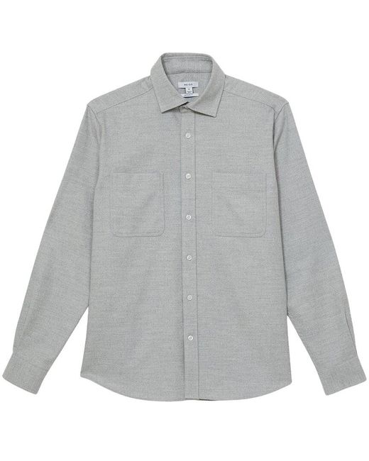 Reiss Gray Button-Through Top for men
