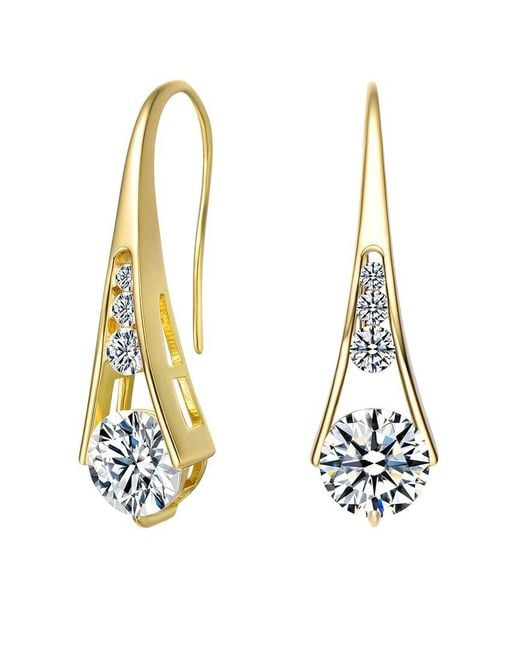 Rachel Glauber Metallic 14k Over Silver Cz Earrings
