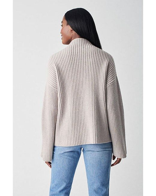 Faherty Brand Gray Bedford Wool-blend Turtleneck Sweater