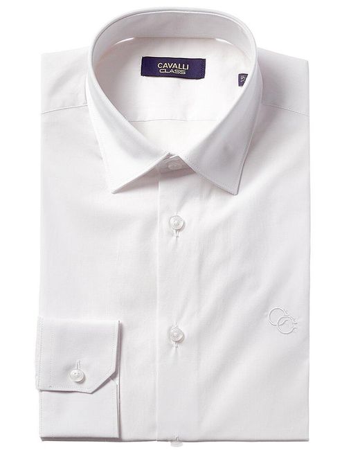 Class Roberto Cavalli White Slim Fit Dress Shirt for men