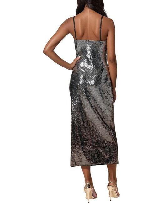 Bebe Metallic Ombre Sequin Maxi Slip Dress