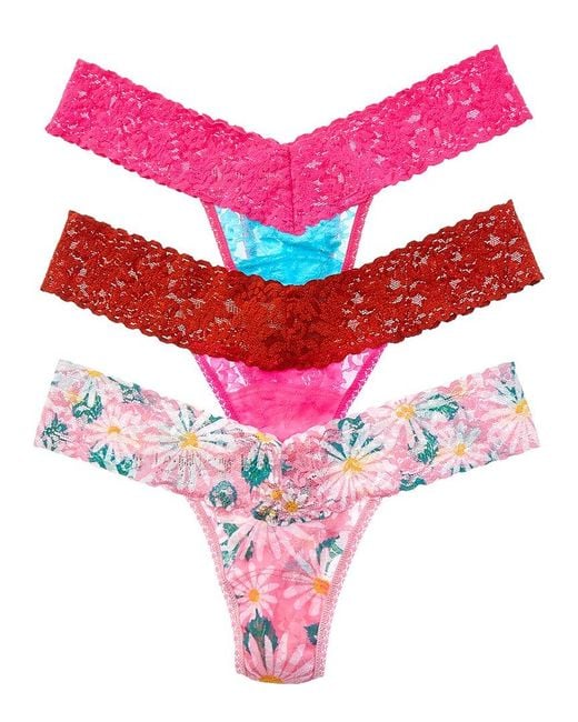 Hanky Panky Pink Set Of 3 Colorplay Low-Rise Thong