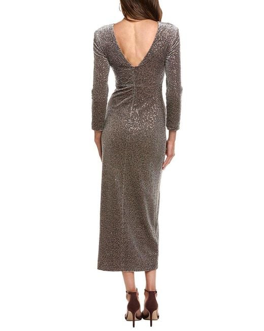 Peserico Gray Sequin Velvet Midi Dress