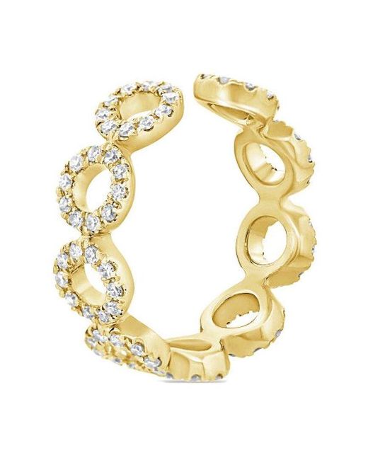 Diana M Metallic Fine Jewelry 14k 0.12 Ct. Tw. Diamond Cuff Earrings