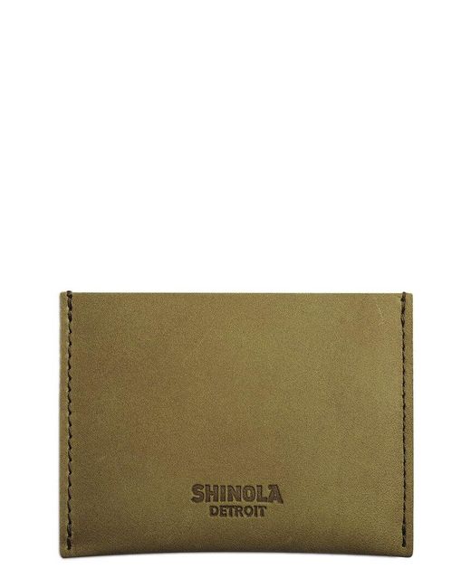 Shinola Green Utility Usa Heritage Leather Card Case for men