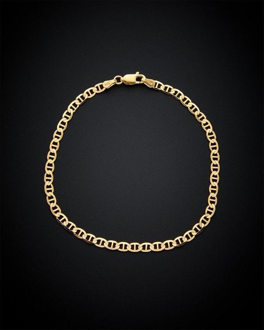 Italian Gold Black 14k Mariner Link Bracelet