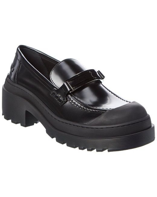 Dior Code Leather Loafer in Black | Lyst