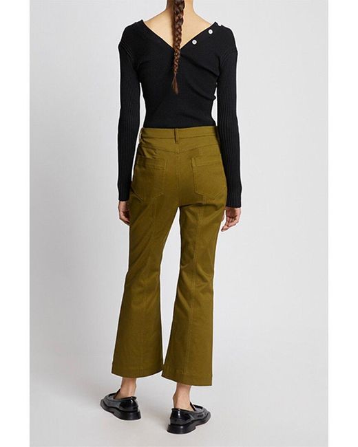 Proenza Schouler Green Twill Cropped Pant