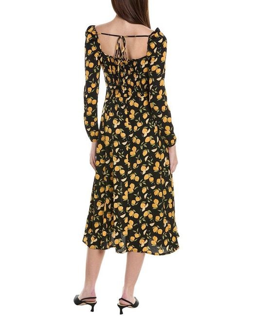 REVERIEE Black Midi Dress