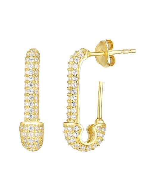 Sphera Milano Metallic 18k Over Silver Cz Earrings