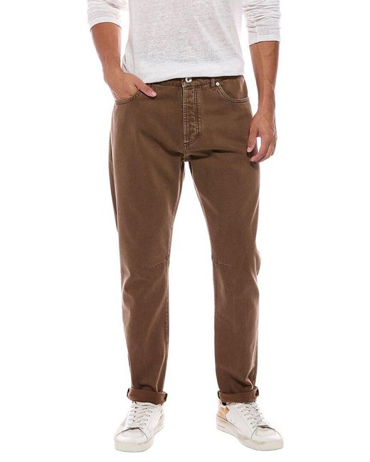 Brunello Cucinelli Brown Leisure Fit Jean for men