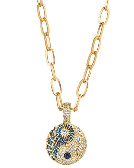 Eye Candy LA Metallic The Luxe Collection Titanium Cz Isabella Yin Yang Pendant Necklace