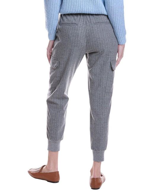 Peserico Blue Wool-Blend Pant