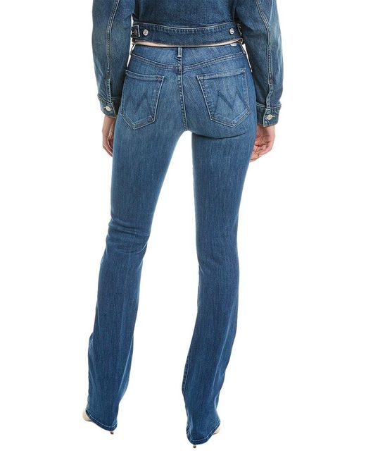 Mother Blue Denim The Insider Heel Mid-rise One Trick Pony Bootcut Jean