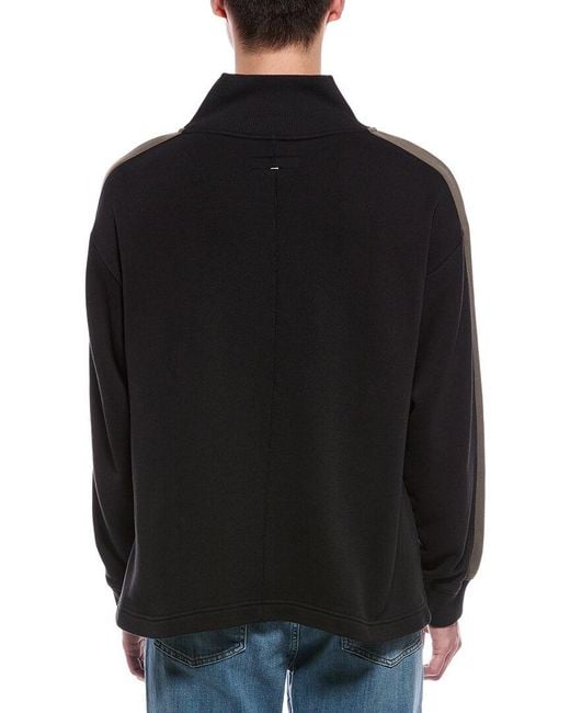 Rag & Bone Black Mixed Media Mock Neck Sweatshirt for men