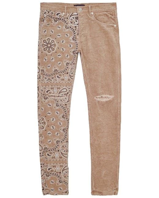 Purple Brand Corduroy Bandana Jean in Print Tan (Natural) for Men Lyst UK