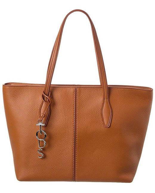Tod's Brown Logo Leather Tote