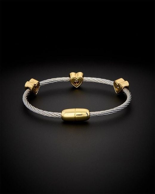 Juvell Black 18k Plated Cz Twisted Mesh Bangle Bracelet
