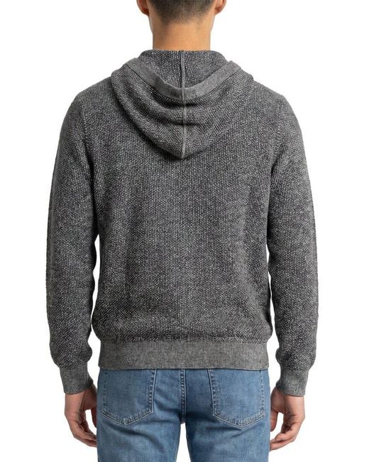 Vince Gray Wool & Cashmere-Blend Geo Jacquard Hoodie for men