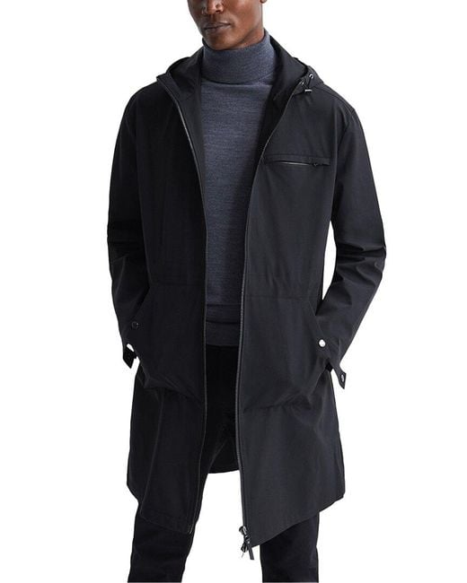 Reiss Blue Sidahn Hooded Parka for men