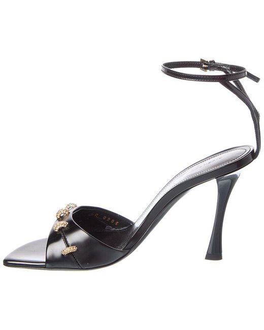 Givenchy Black Stitch Leather Sandal
