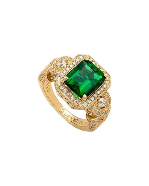 Suzy Levian CZ Jewelry Green Suzy Levian Silver Cz Ring