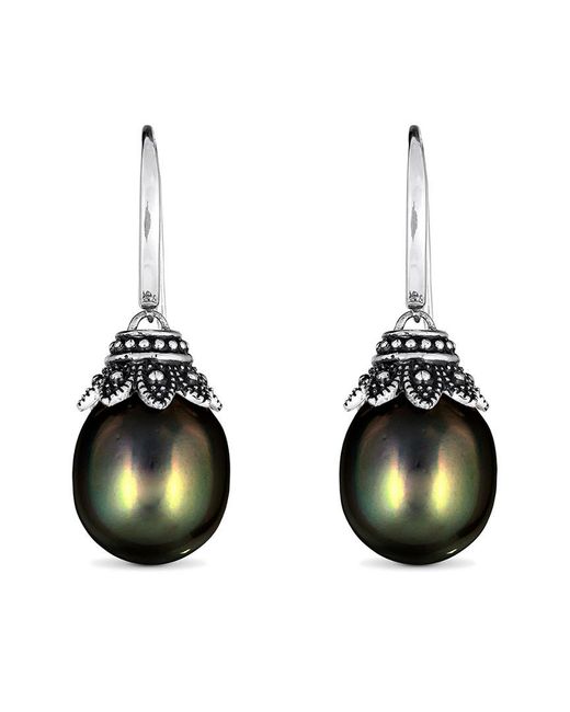 Belpearl Multicolor Silver 12mm Tahitian Dangle Earrings