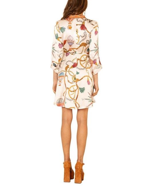 Hale Bob White Lacey Silk Button Down Dress