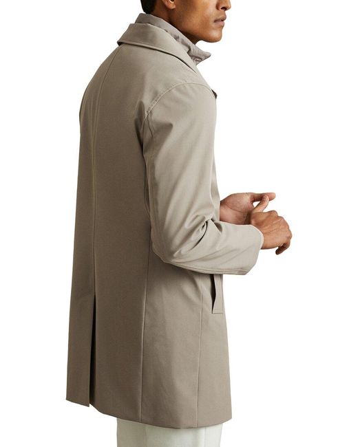Reiss Gray Logan Inner Hybrid Overcoat for men