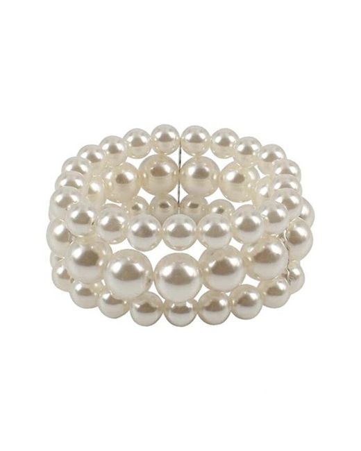 Liv Oliver White Silver Plated 12-14mm Shell Pearl Bracelet