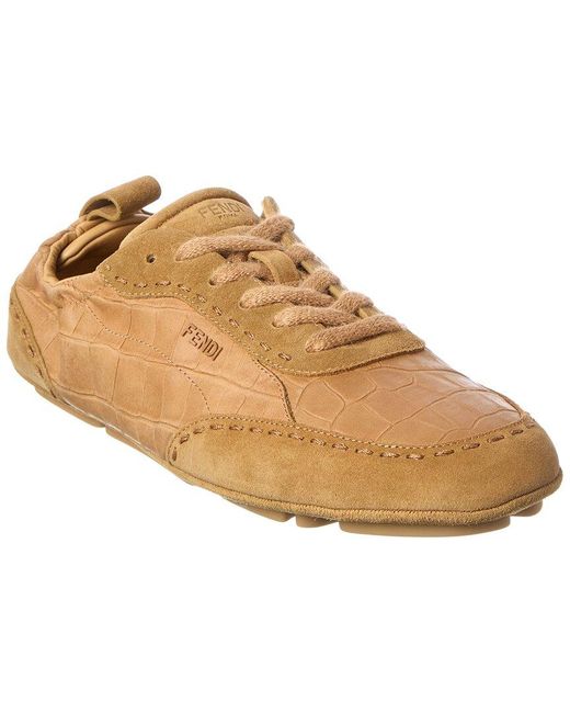 Fendi Natural Leather & Suede Sneaker for men