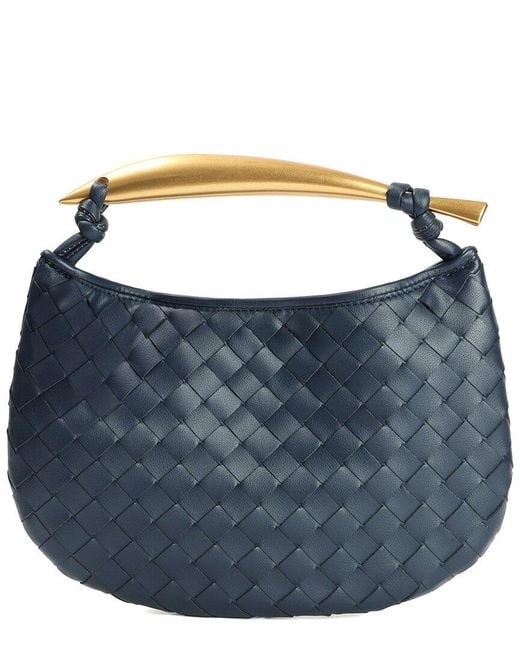Tiffany & Fred Paris Blue Woven Leather Top Handle Clutch