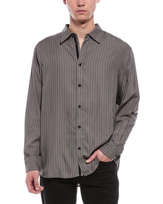 Rag & Bone Gray Matthew Stripe Shirt for men