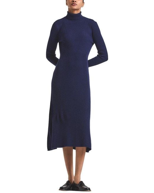 10 Crosby Derek Lam Blue Diana Turtleneck Dress