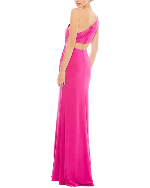 Mac Duggal Pink Ruched Jersey Gown
