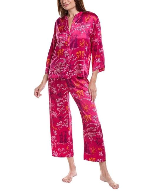 N Natori Pink Empress Orchard Pajama Pant Set