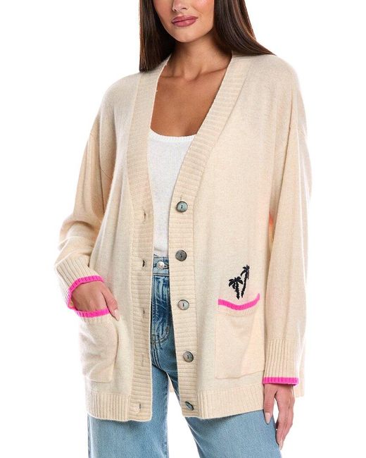 Brodie Cashmere Natural Malibu Sunset Cashmere Cardigan