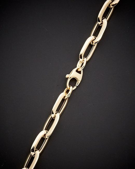 Italian Gold Black 14k Fancy Oval Link Necklace