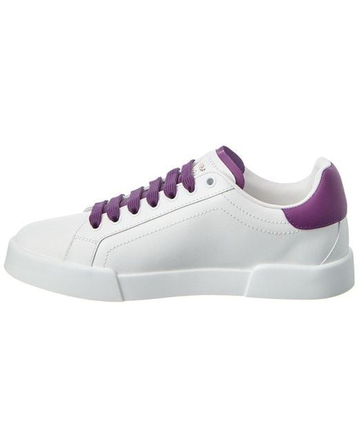 Dolce & Gabbana Purple Portofino Leather Sneaker