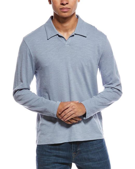 Vince Blue Johnny Collar Shirt for men