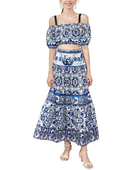 Kaimilan 2pc Top & Skirt Set in Blue | Lyst Canada