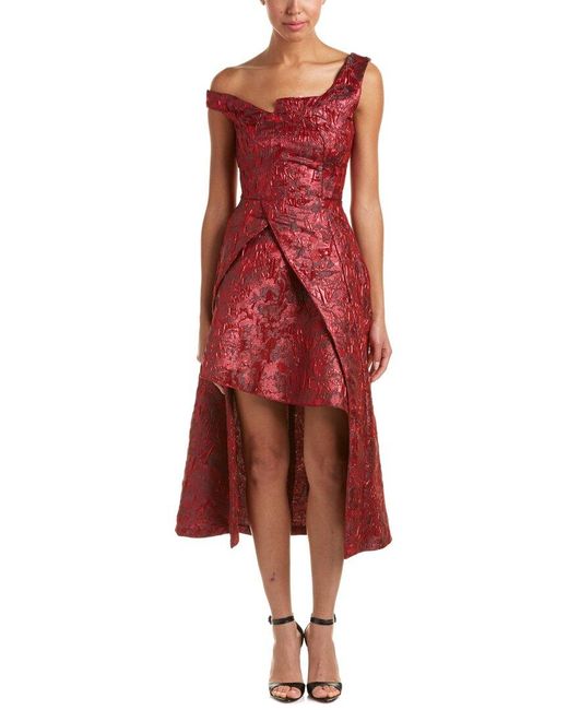 Issue New York Red Cold-shoulder Cocktail Dress