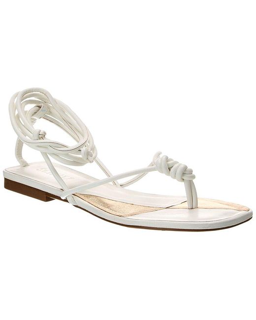 SCHUTZ SHOES White Poppy Leather Flat