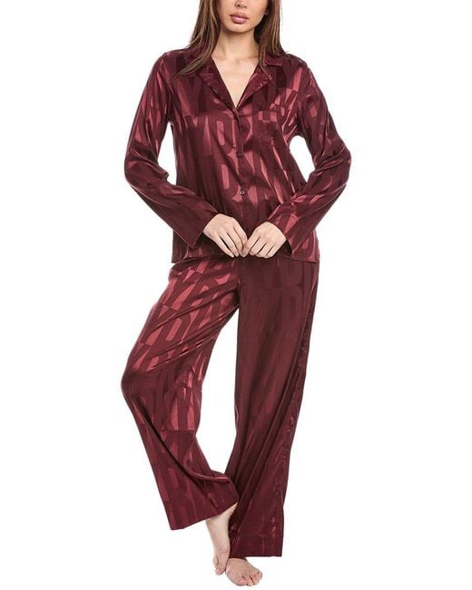 Donna Karan Red Dkny 2Pc Top & Pant Set
