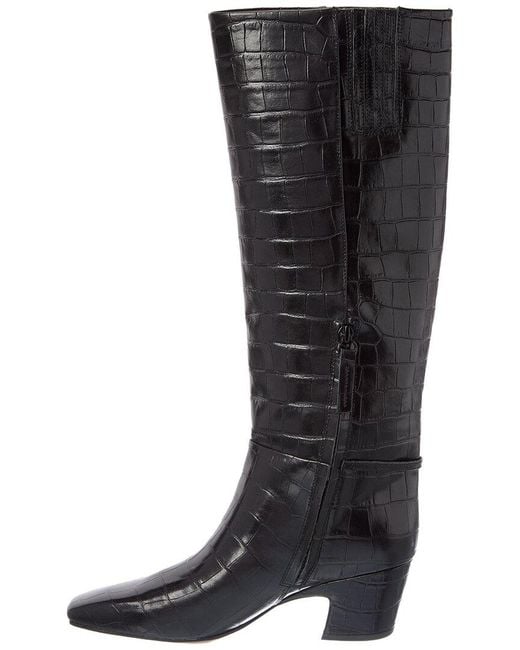 Franco Sarto Black L-Sorelina Croc-Embossed Boot